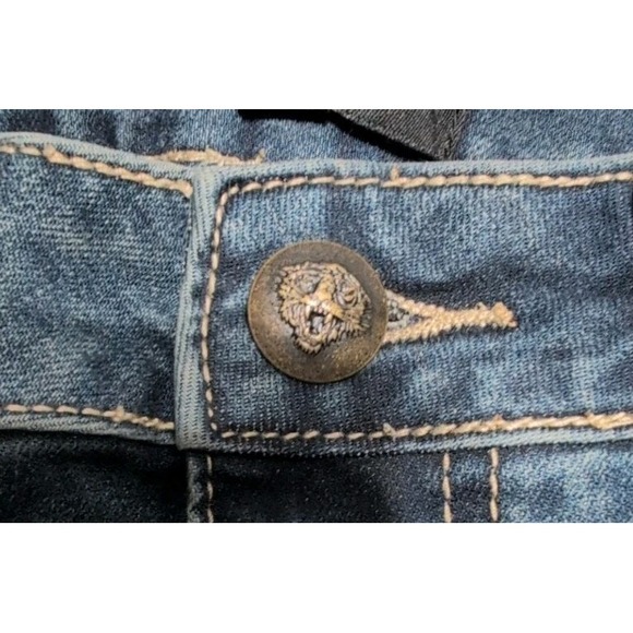 Ed Hardy Y2K '90s Wide Leg Embroidered Logo Jeans 28 NWT - Picture 7 of 10